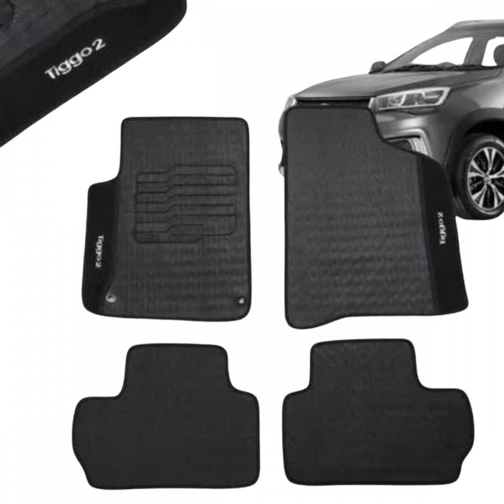 Kit Tapete Emborrachado Cherry Tiggo 2 2018 Até 2021 4 Peças