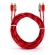 100 Cabo Rca Resistente 1m Injetado 4mm Cristal Vermelho