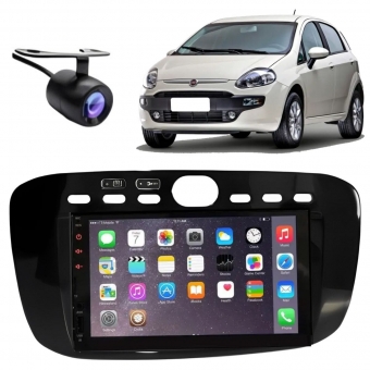 Central Multimídia 2 Din Mp5 Fiat Linea Câmera Moldura Tela BP