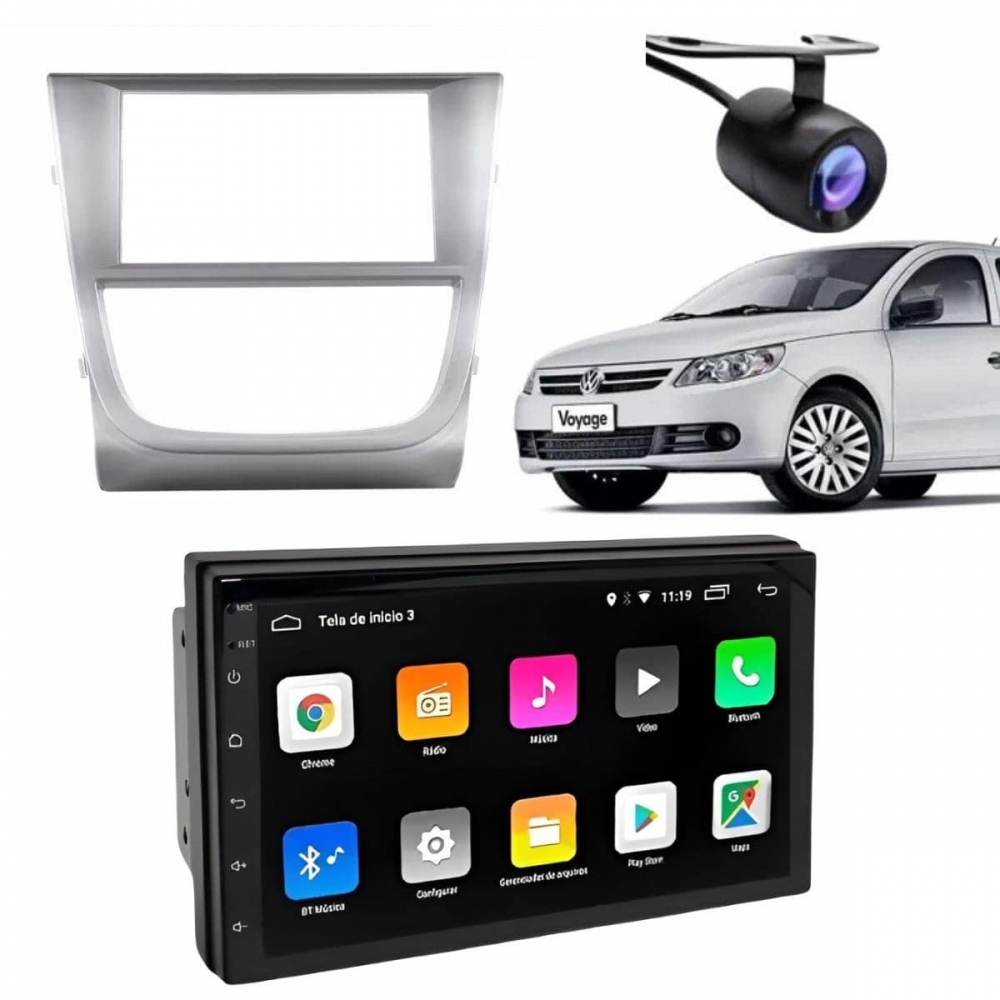Central Multimidia Gol G5 Carplay Android Auto Prata