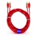 100 Cabo Rca Resistente 1m Injetado 4mm Cristal Vermelho