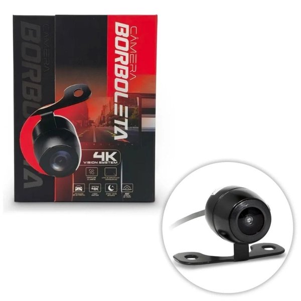 Kit Câmera Ré Automotiva Borboleta 4k Full Hd Visão Noturna