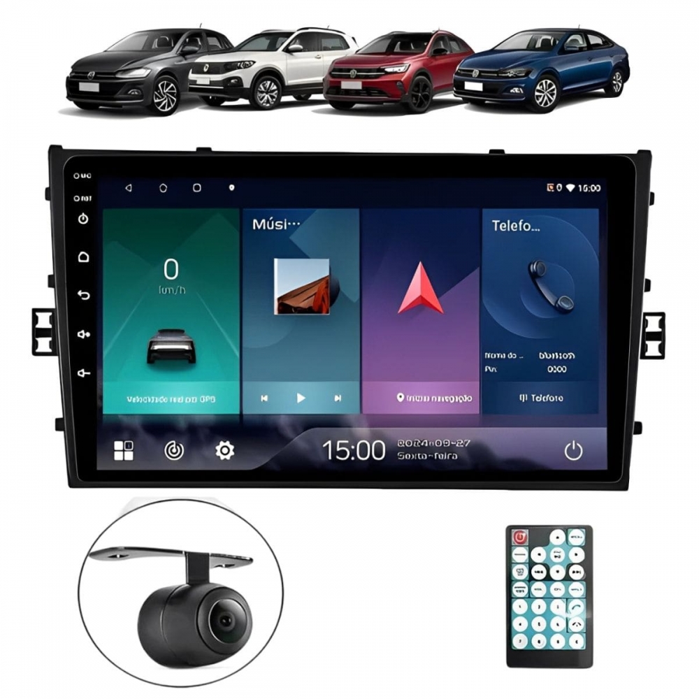 Multimídia Android Carplay 9p 2+32Gb Quadcore Polo Virtus G6