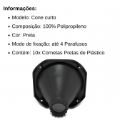 kit 10 Cornetas Preta de Plástico Tamanho Curto Para Driver