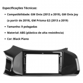 Central Multimídia Android 2 Din GM Onix Moldura 9