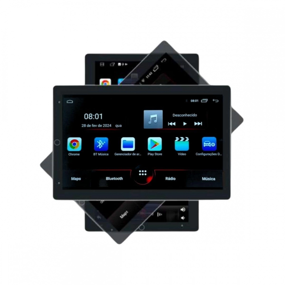 Multimídia Transformers Tela Giratória 10 Pol Android Carplay