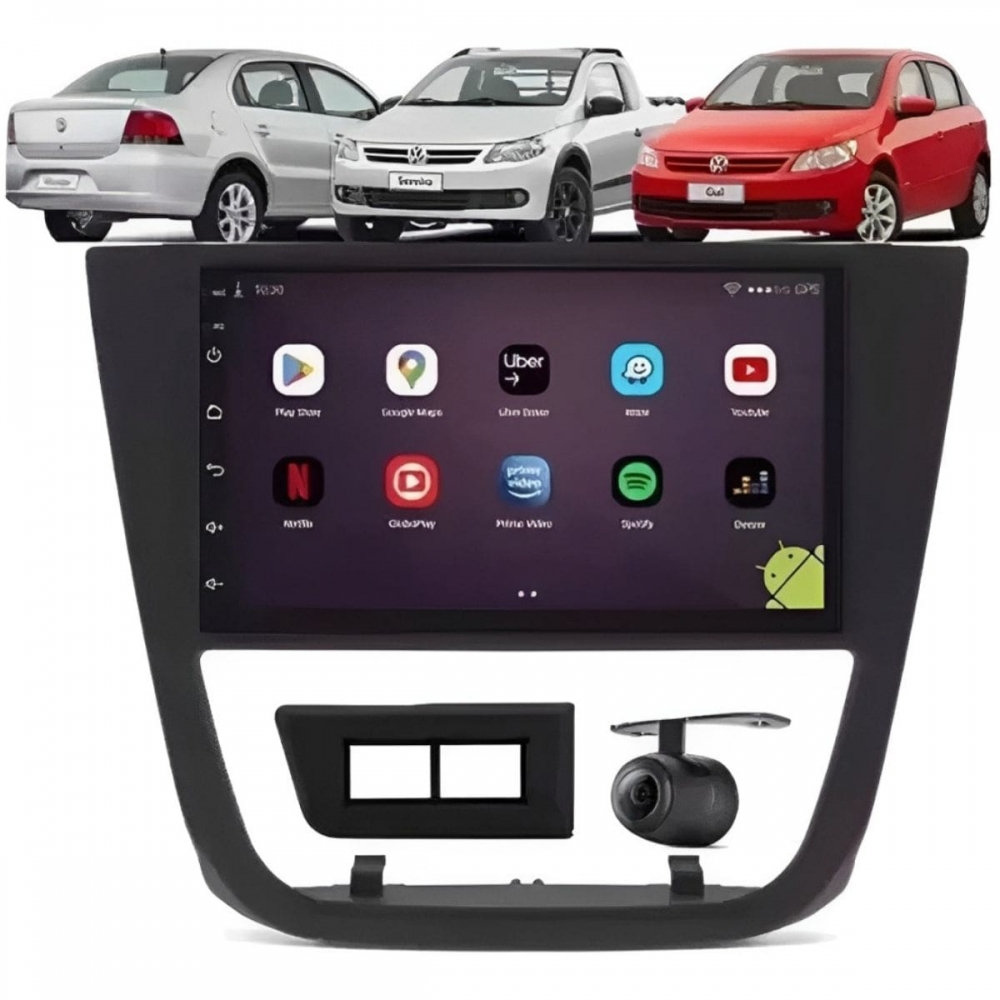 Central Multimídia Android Saveiro G5 Câmera Ré Bluetooth Espelha