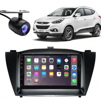 Central Multimídia 2 Din Mp5 Hyundai IX35 Câmera Moldura Tela PT