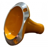 Corneta Cone Curto Rosca Bocal Alumínio Amarela HL 11-25 Som