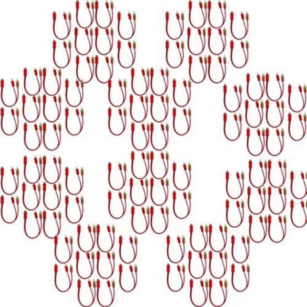 100 Cabos Y Rca 2 Macho 1 Femea Cristal Matte Vermelho