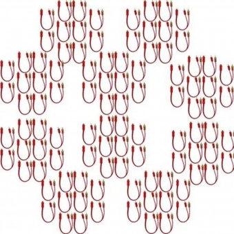 100 Cabos Y Rca 2 Macho 1 Femea Cristal Matte Vermelho