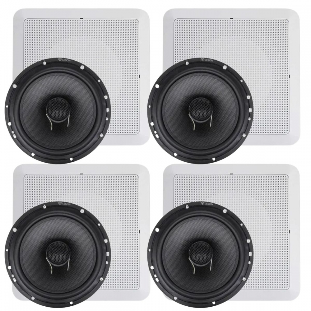 Kit 4 Alto Falantes Leson Coaxial Com Arandela Som Ambiente