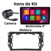 Multimídia Android Carplay 9p 2+32Gb Quadcore Captiva Gps Bt