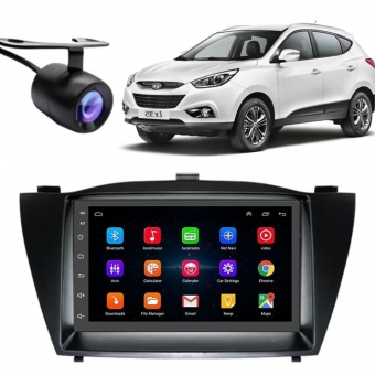 Central Multimidia Android Auto Hyundai IX35 Moldura + Câm Preto