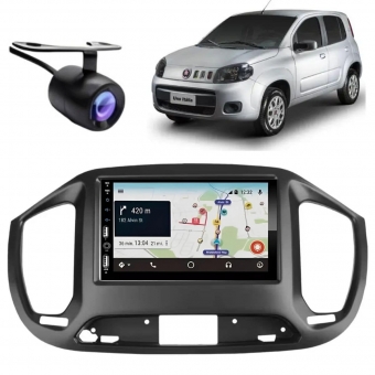 Central Multimídia Carplay Android Uno Vivace Moldura + Câmera PT