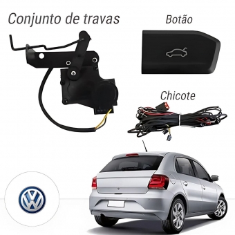 Kit Abertura de Porta Malas Gol 2016 à 2018 Botão Original Tragial PAKTVWMN030