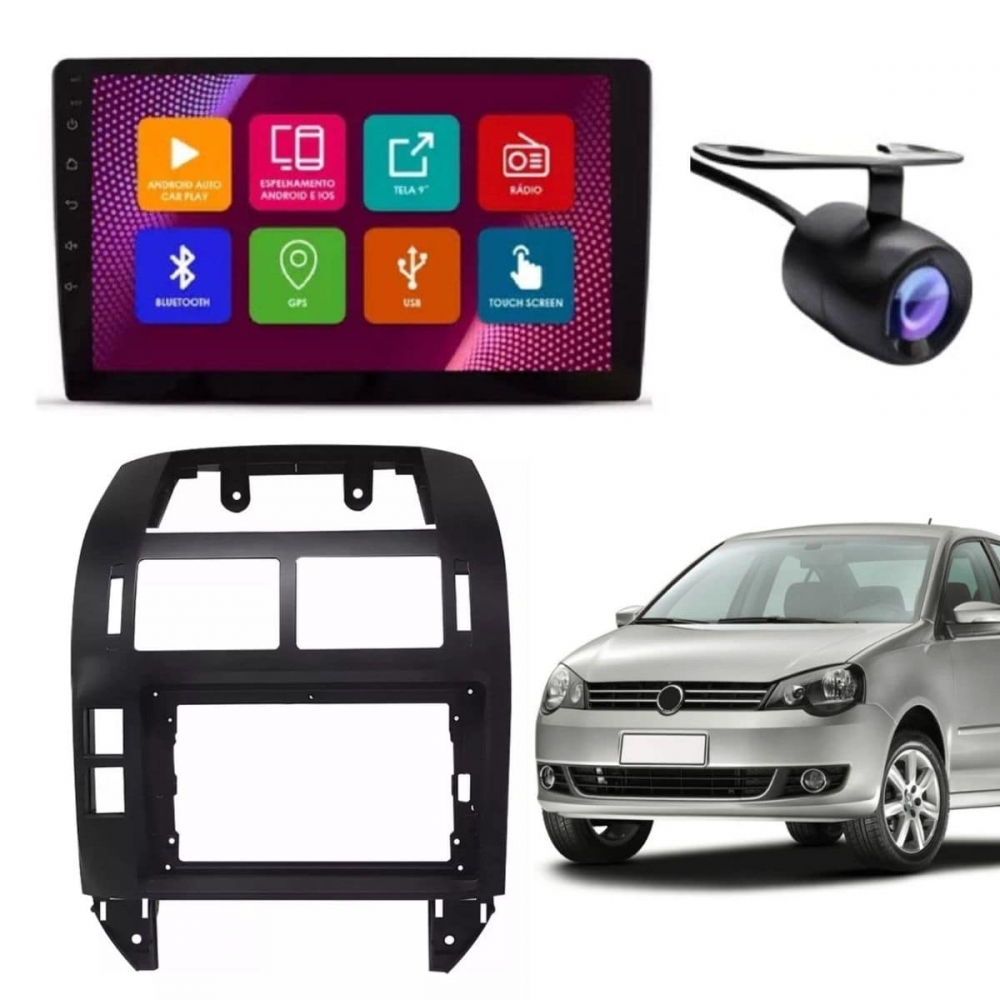 Central Multimídia Android 2 Din Polo Moldura 9