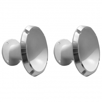 Kit 2 Corneta Cone Curto Rosca Bocal Alumínio Branca 14-50 Som