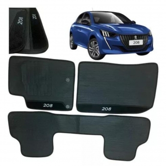 Kit Tapete Emborrachado Peugeot 208 2013 A 2020 3 Peças