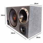 Caixa Trio 12” Completa Horizontal Montada Som Automotivo