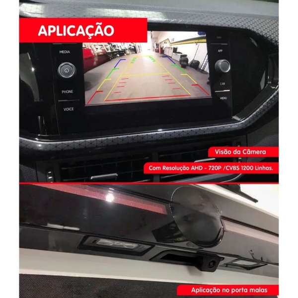 Kit Câmera De Ré C/ Maçaneta Incorporada Para Vw T-cross Jr8